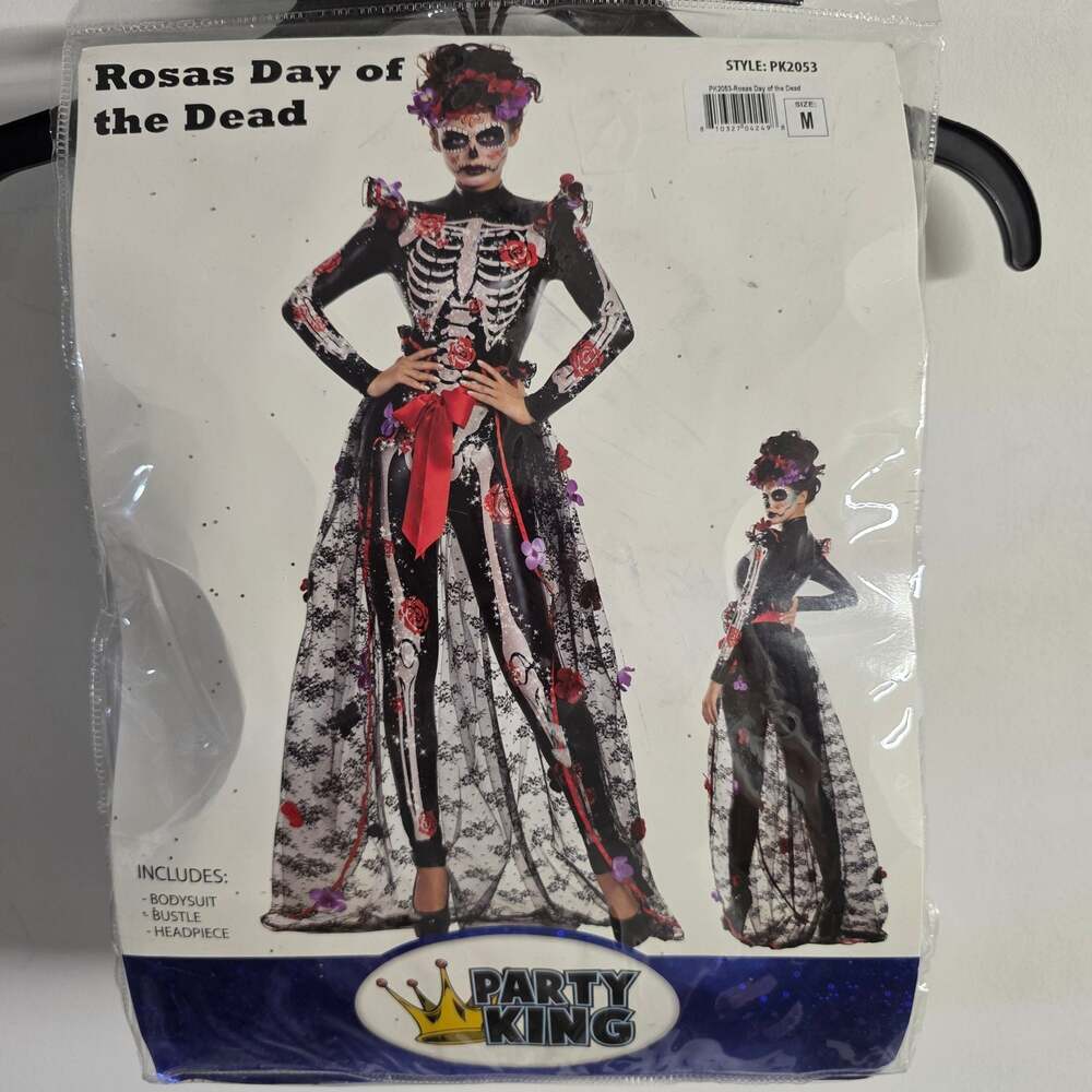 Party King Rosas Day of the Dead Womens Costume Medium PK2053